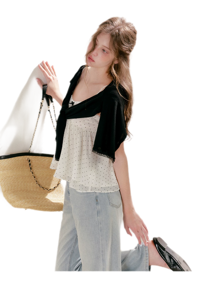 Polka Dot Ruffle Cami