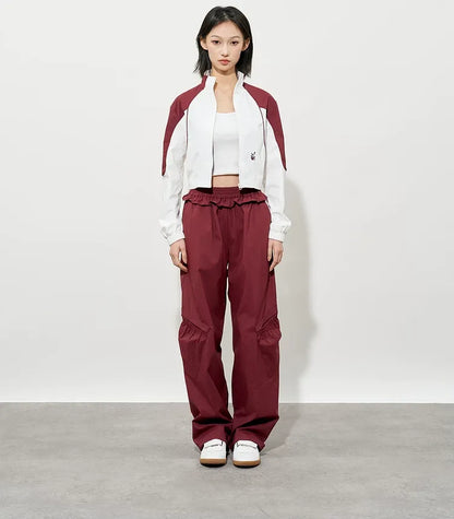 Quick-Dry Ruffle Wide-Leg Pants