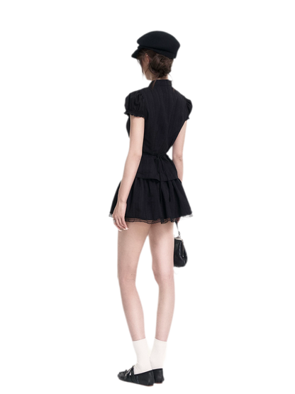 Lace Puff Sleeve Set