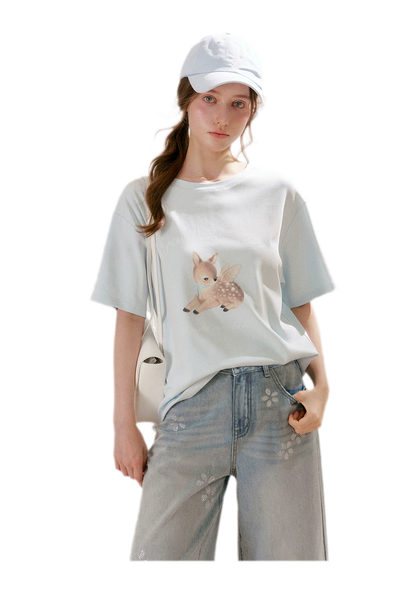 Hand-Painted Deer Tee