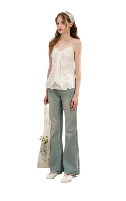 Lace Trim Flare Jeans