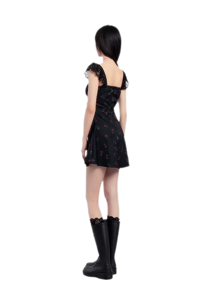 Lace Waisted Floral Dress