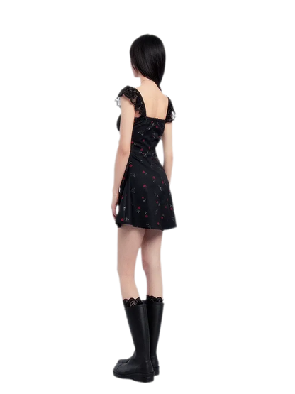 Lace Waisted Floral Dress
