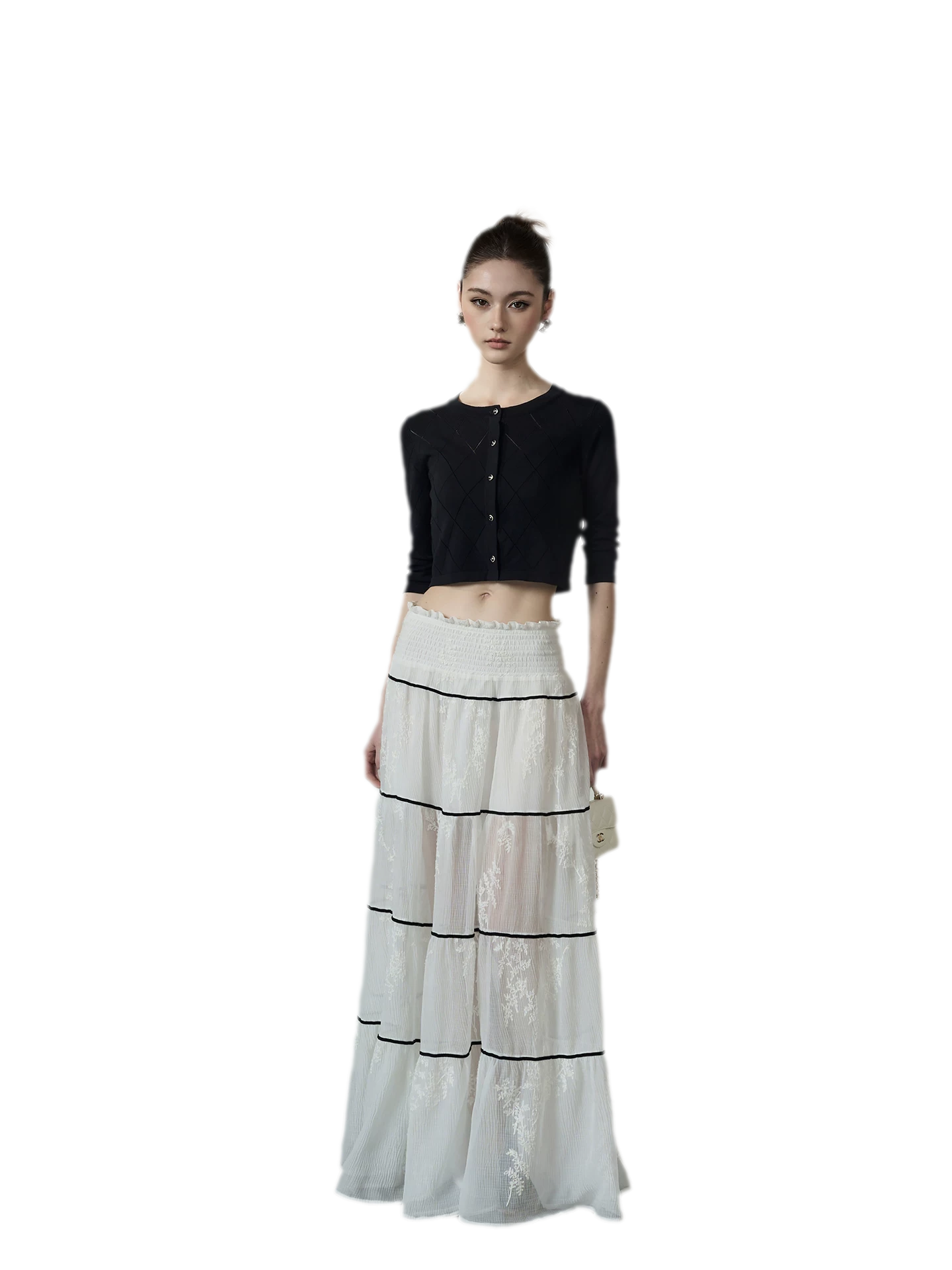 Tiered Lace Maxi Skirt