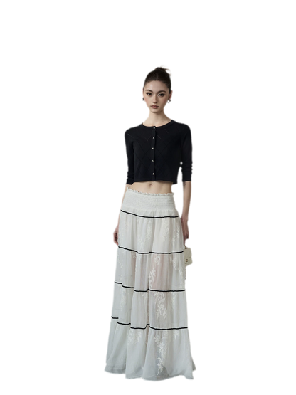 Tiered Lace Maxi Skirt