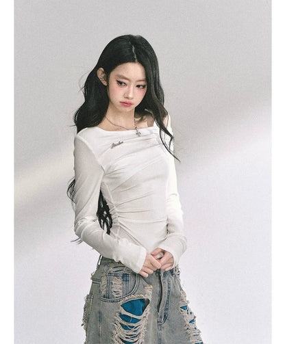 Lace Cutout Shoulder Tee