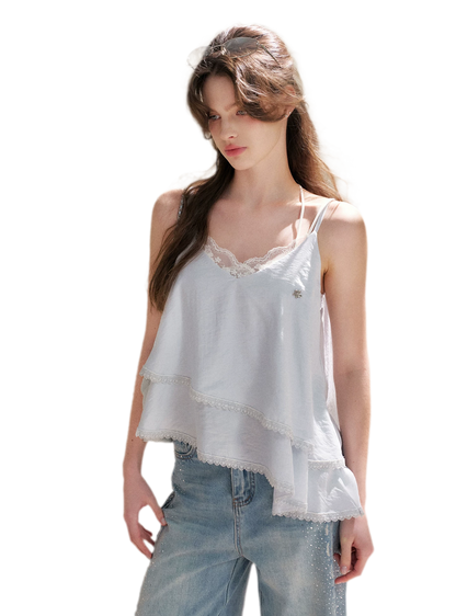Asymmetrical Lace V-Neck Camisole