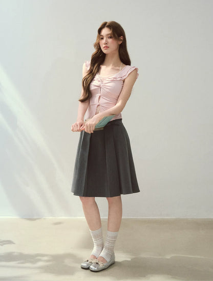 Ruffle Knot Fitted Top