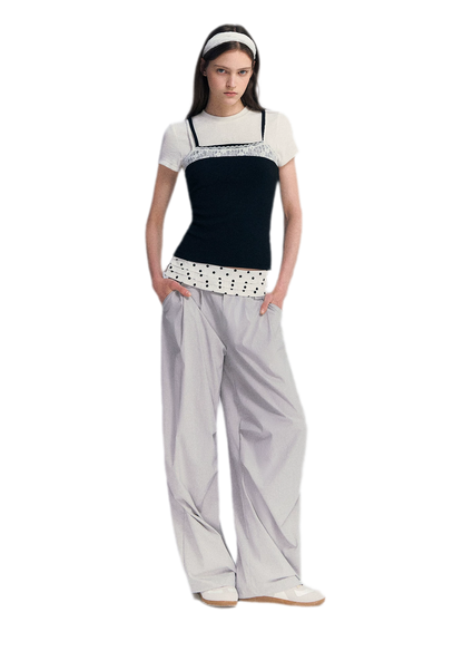 Lace Trim Layered Tee