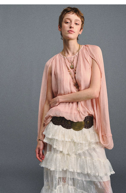 Cape Chiffon Blouse