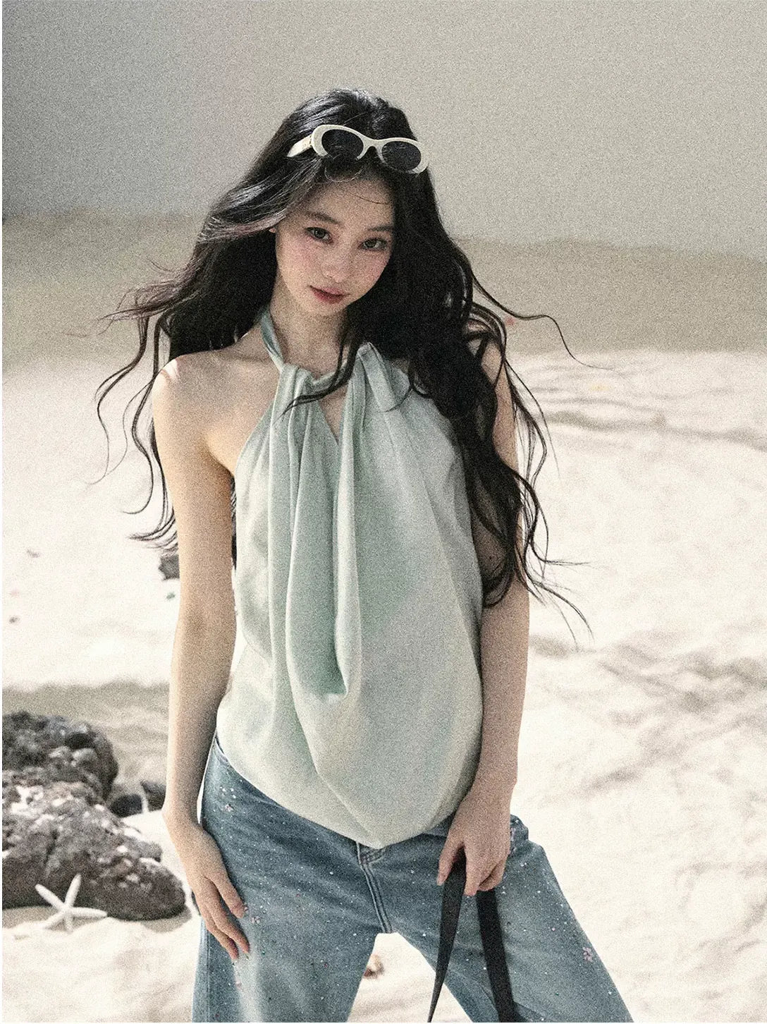 Fluid Halter Backless Top