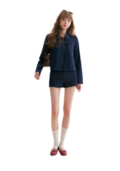 Lyocell Cotton Bow Denim Set