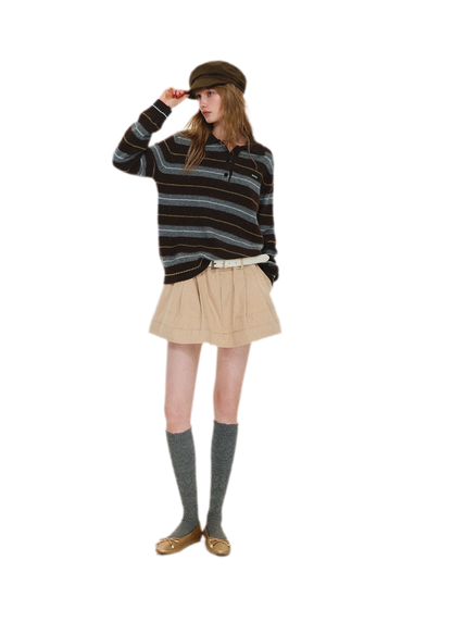 Structured Cotton Bubble Skort