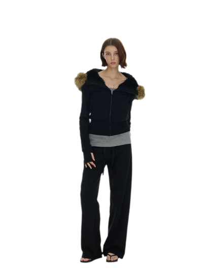 Detachable Fur Collar Hoodie Jacket