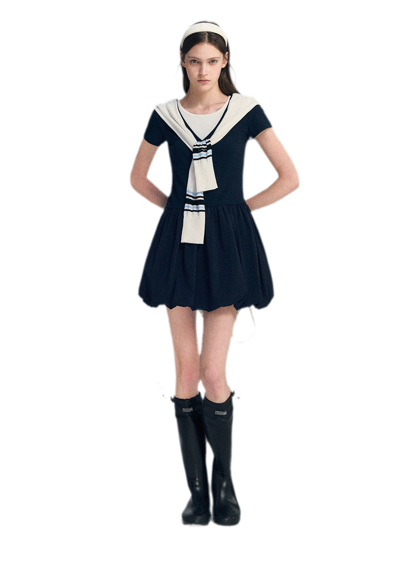 Contrast Trim Bubble Dress