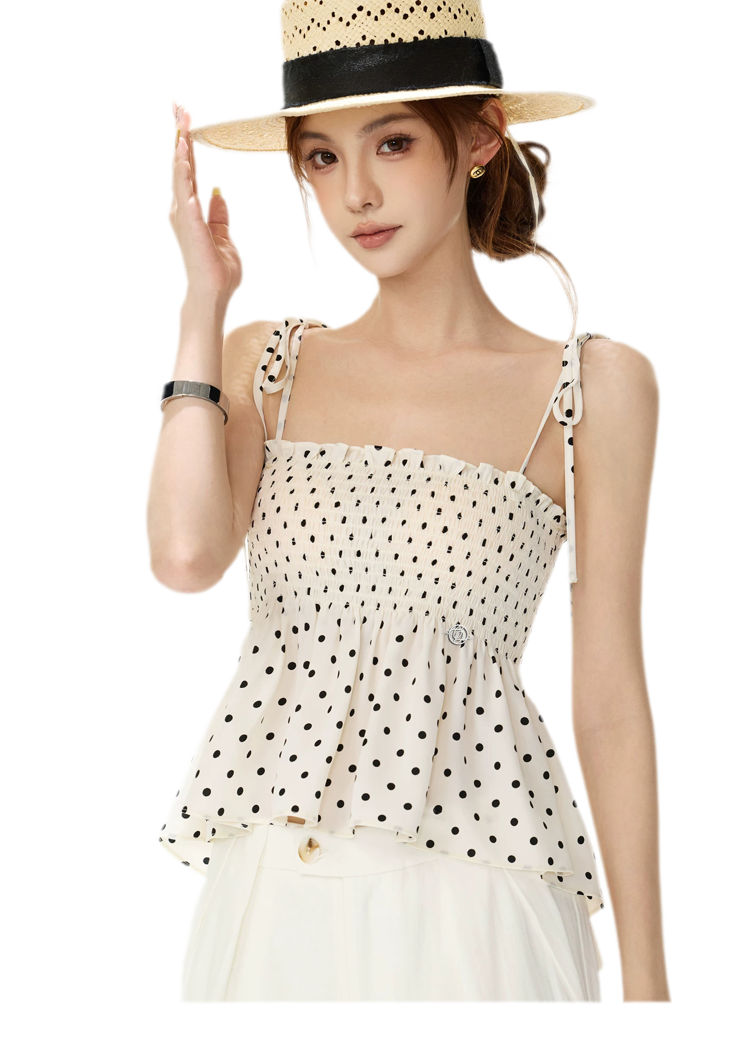 Polka Dot Peplum Top