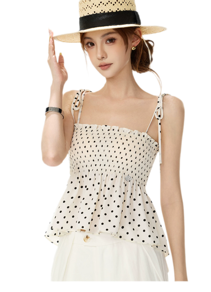 Polka Dot Peplum Top