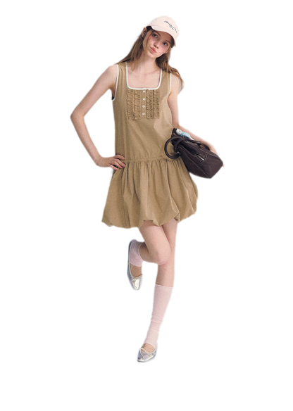 Ruched Lace Bubble Dress