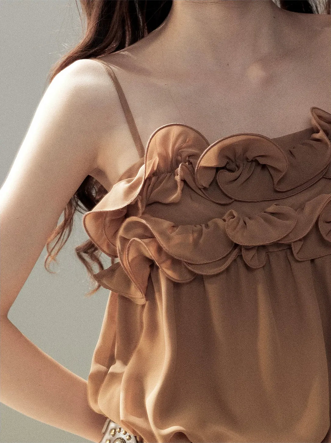 Chiffon Ruffle Cami Top