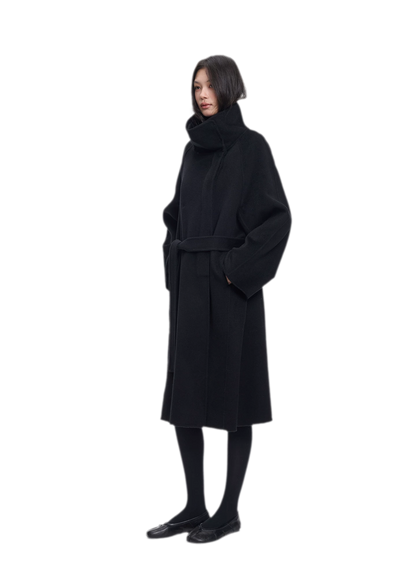 Double-Faced Wool Belted Coat