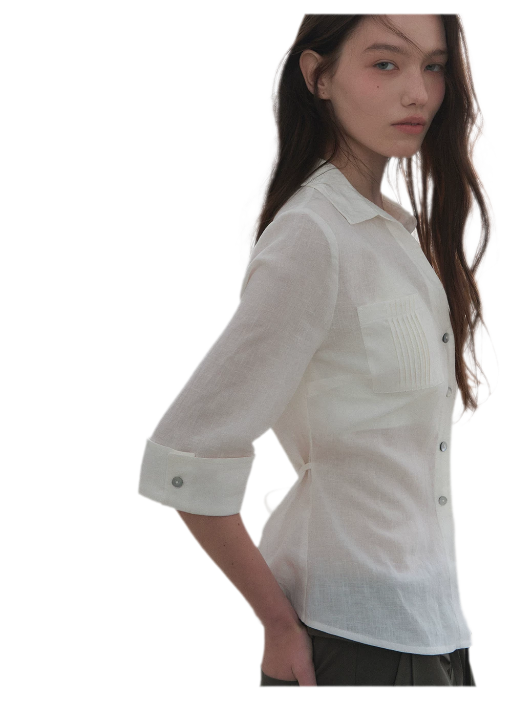 Tencel Linen Cinched Shirt
