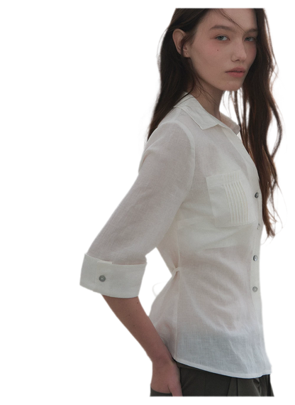 Tencel Linen Cinched Shirt