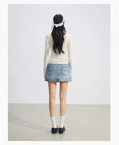 Ice Silk Hollow Knit Top