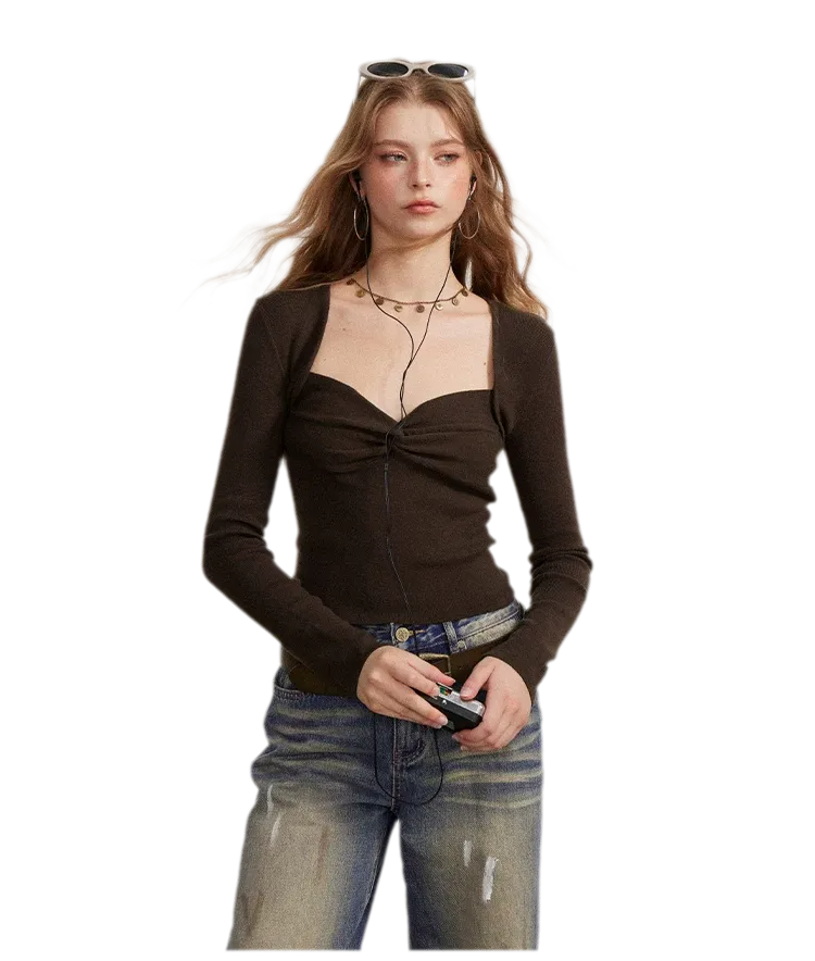 Twist Front Knit Top