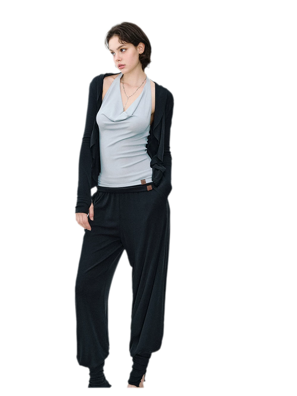 Irregular Ruffle Knit Set
