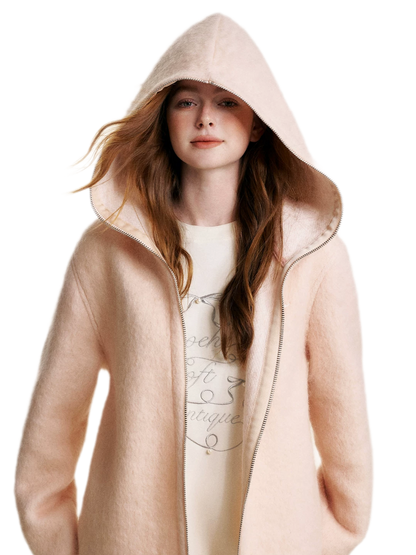 Soft Wool Hooded Jacket