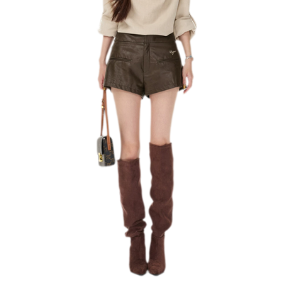 Matte PU High-Waisted Shorts