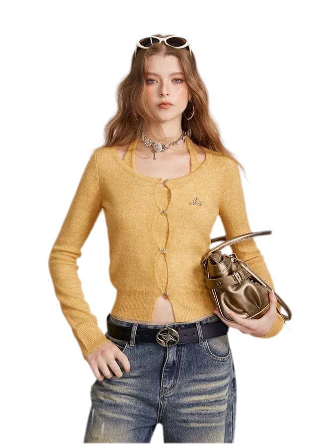 Soft Halter Cropped Cardigan