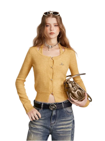 Soft Halter Cropped Cardigan