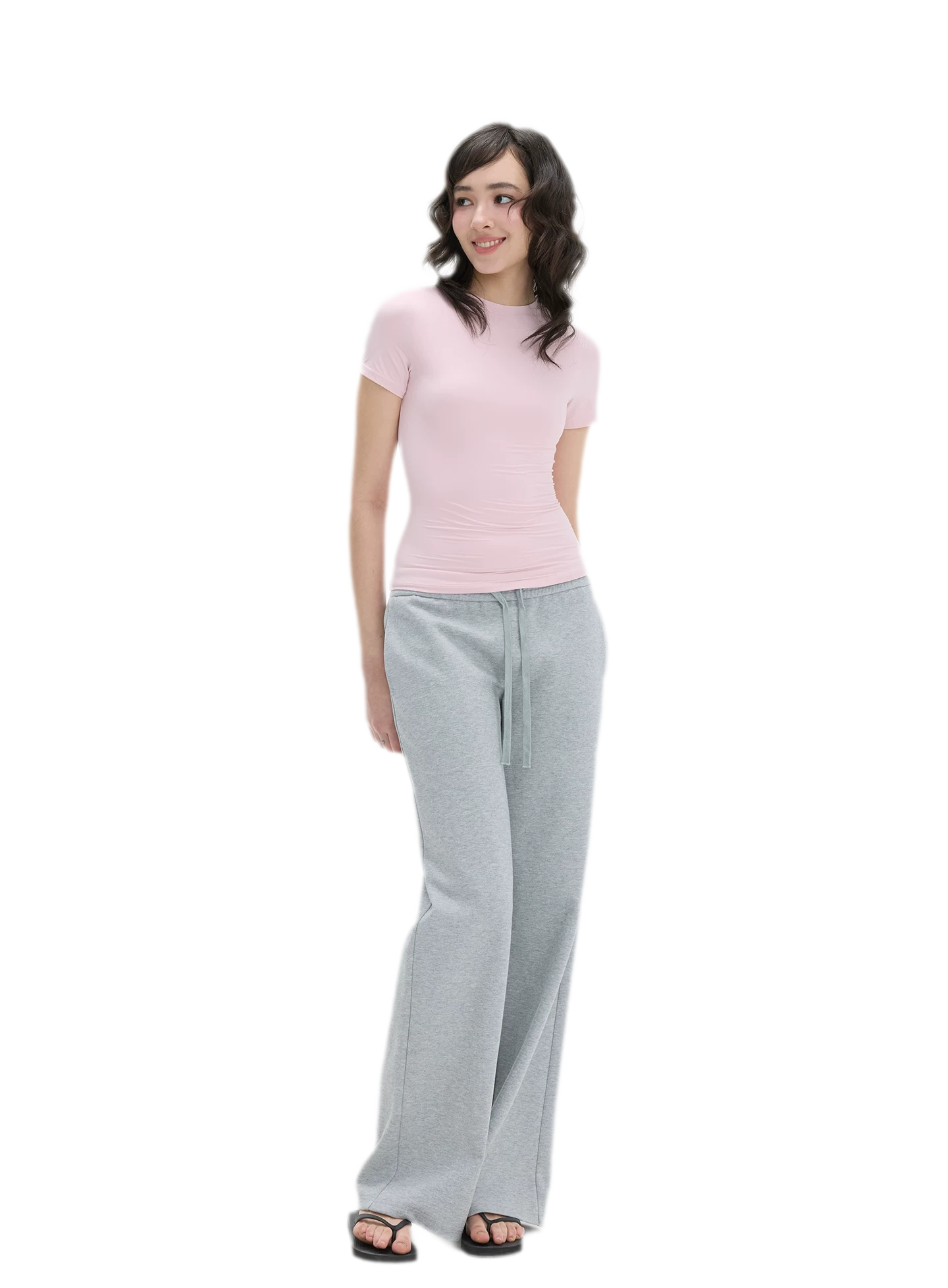 Low-Rise Wide-Leg Loose Sweatpants