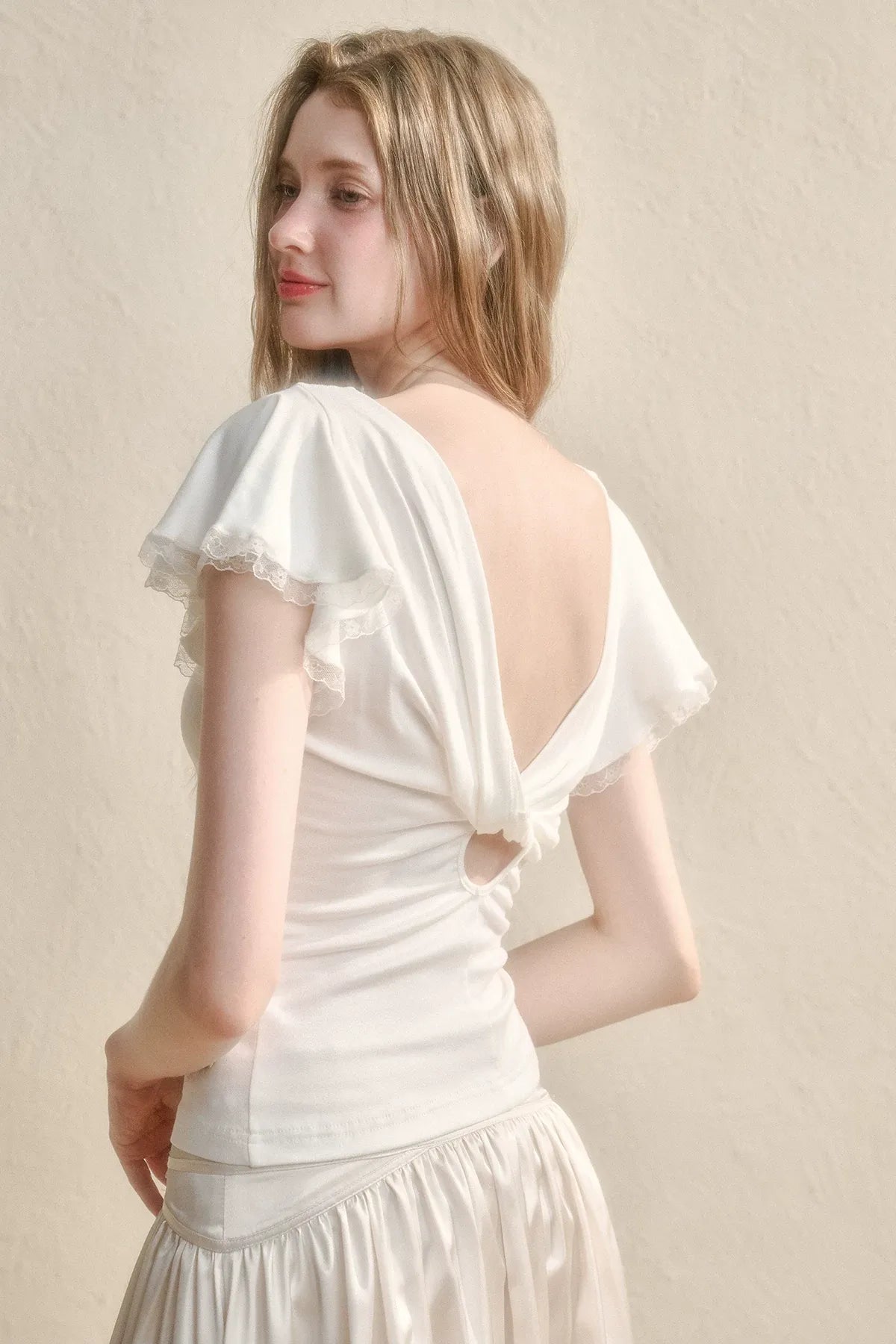 Airy V-Neck Ribbed T-Shirt