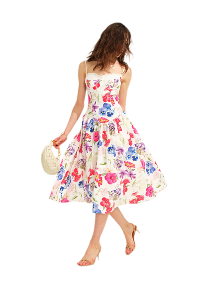 Watercolor Floral Fitted Dress