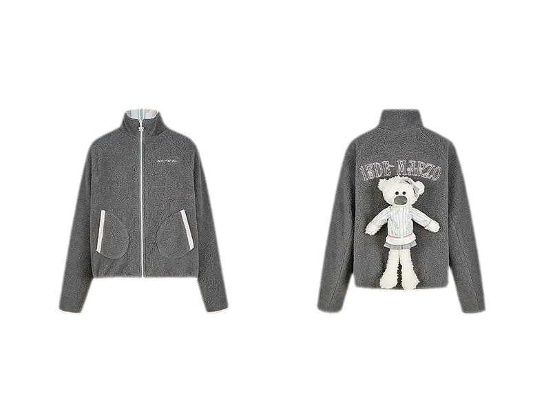 Printed Fleece Raglan Jacket