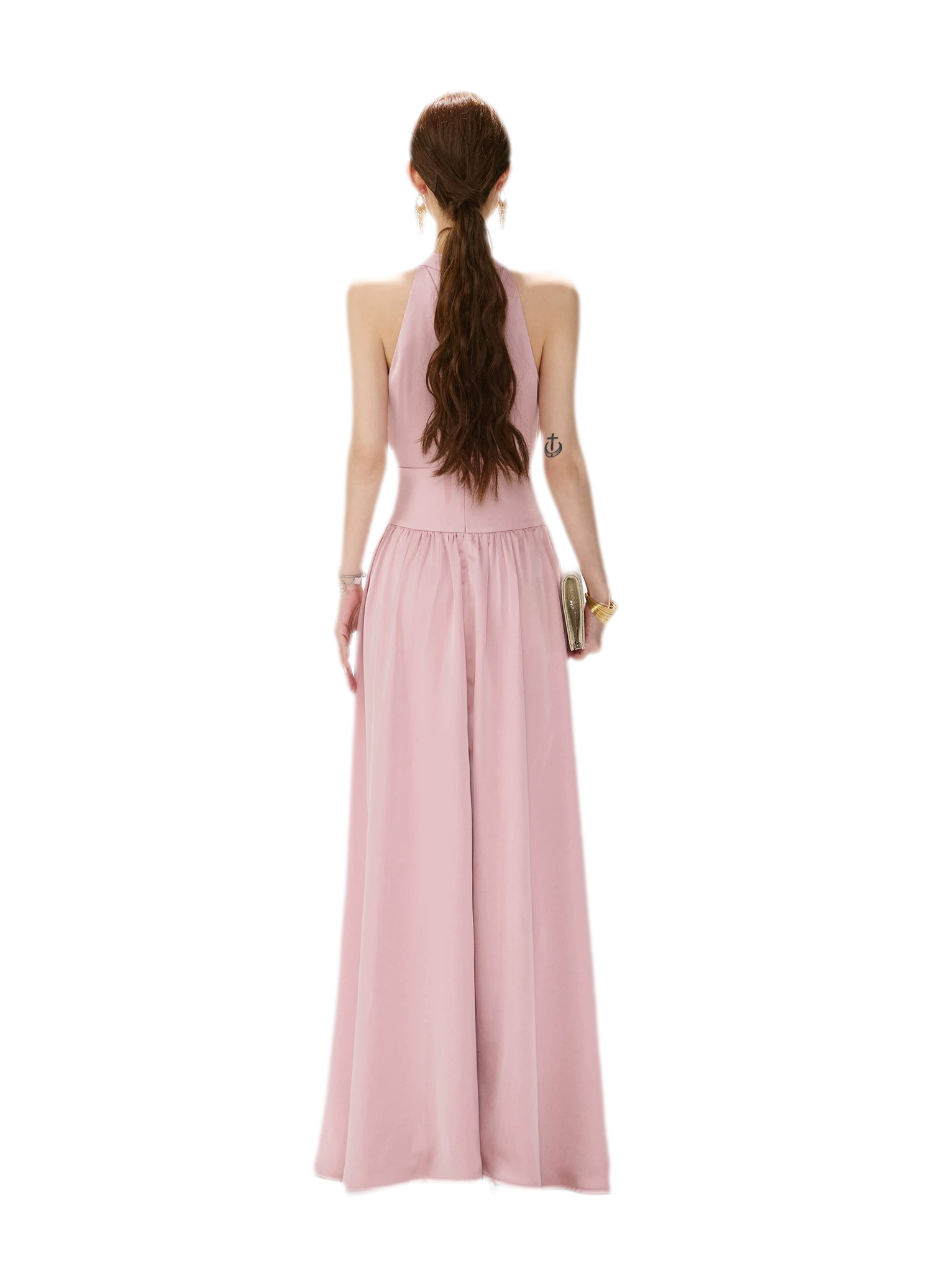 Rhinestone Halter Maxi Dress