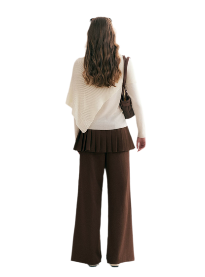Diagonal Shawl Knit Sweater
