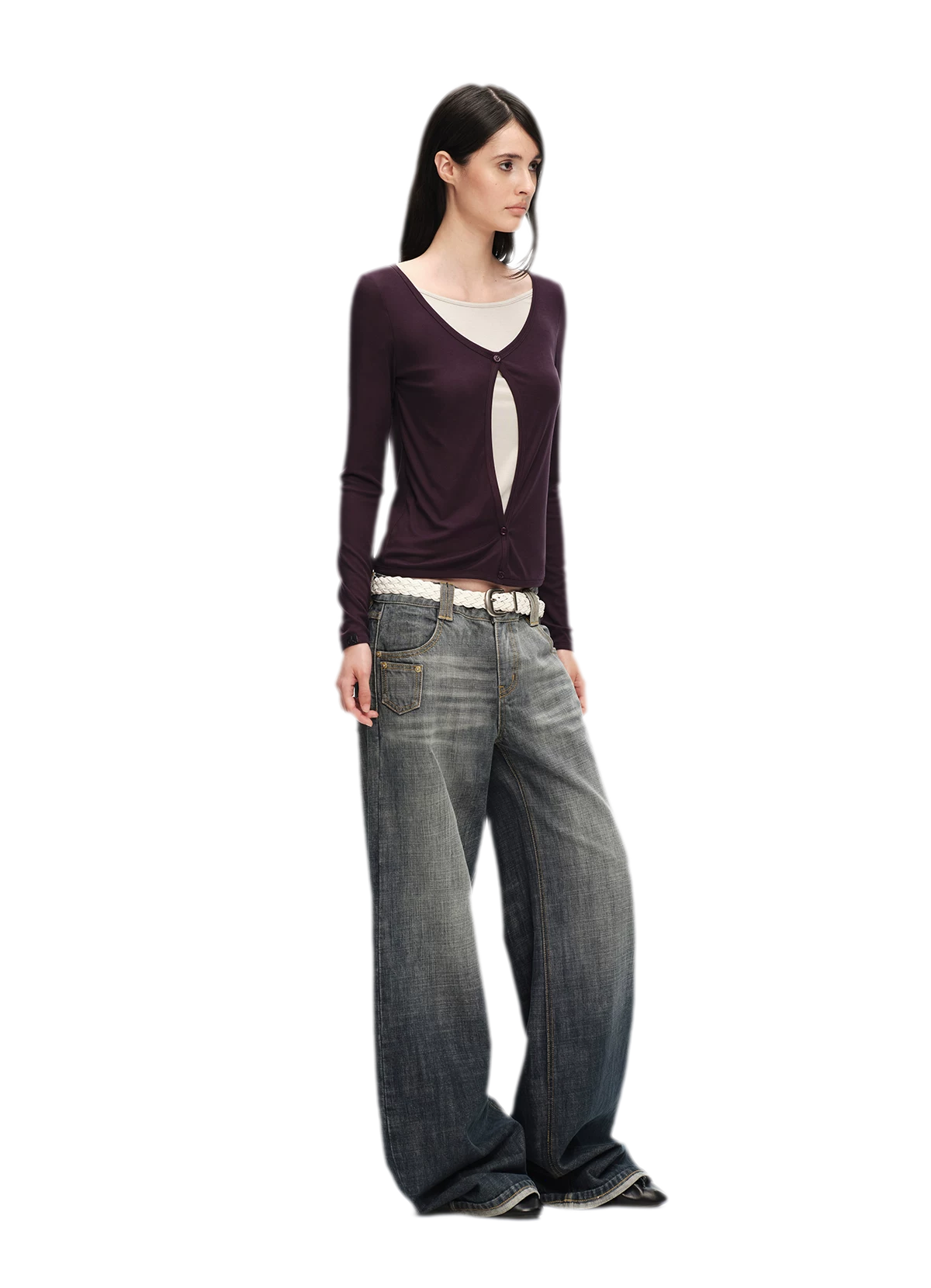 Lyocell Faux Two-Piece Top