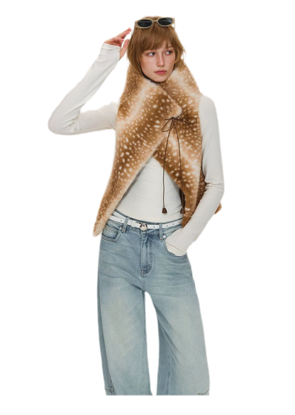 Plush Faux Fur Cropped Vest