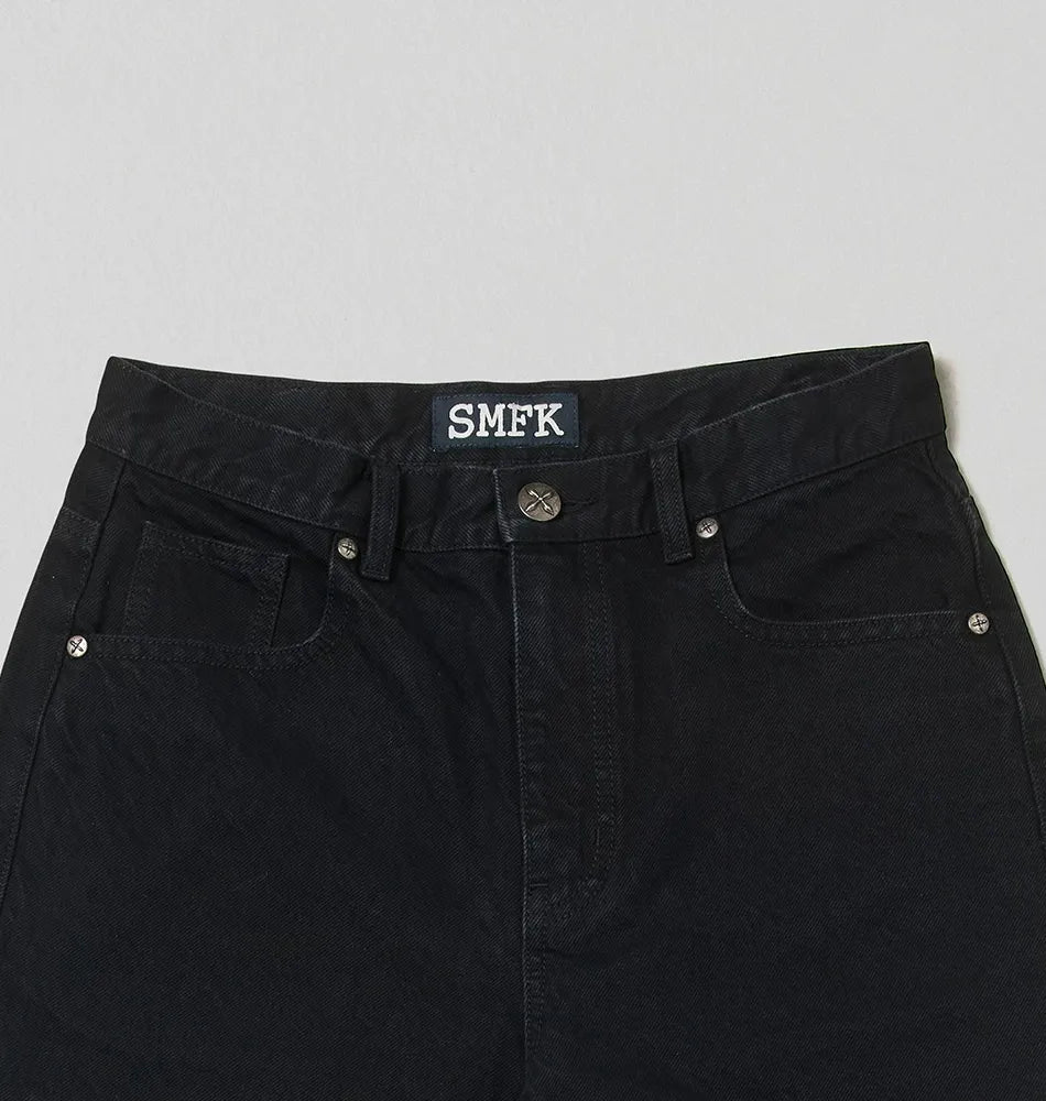 Cross Statue Wide Straight Jeans