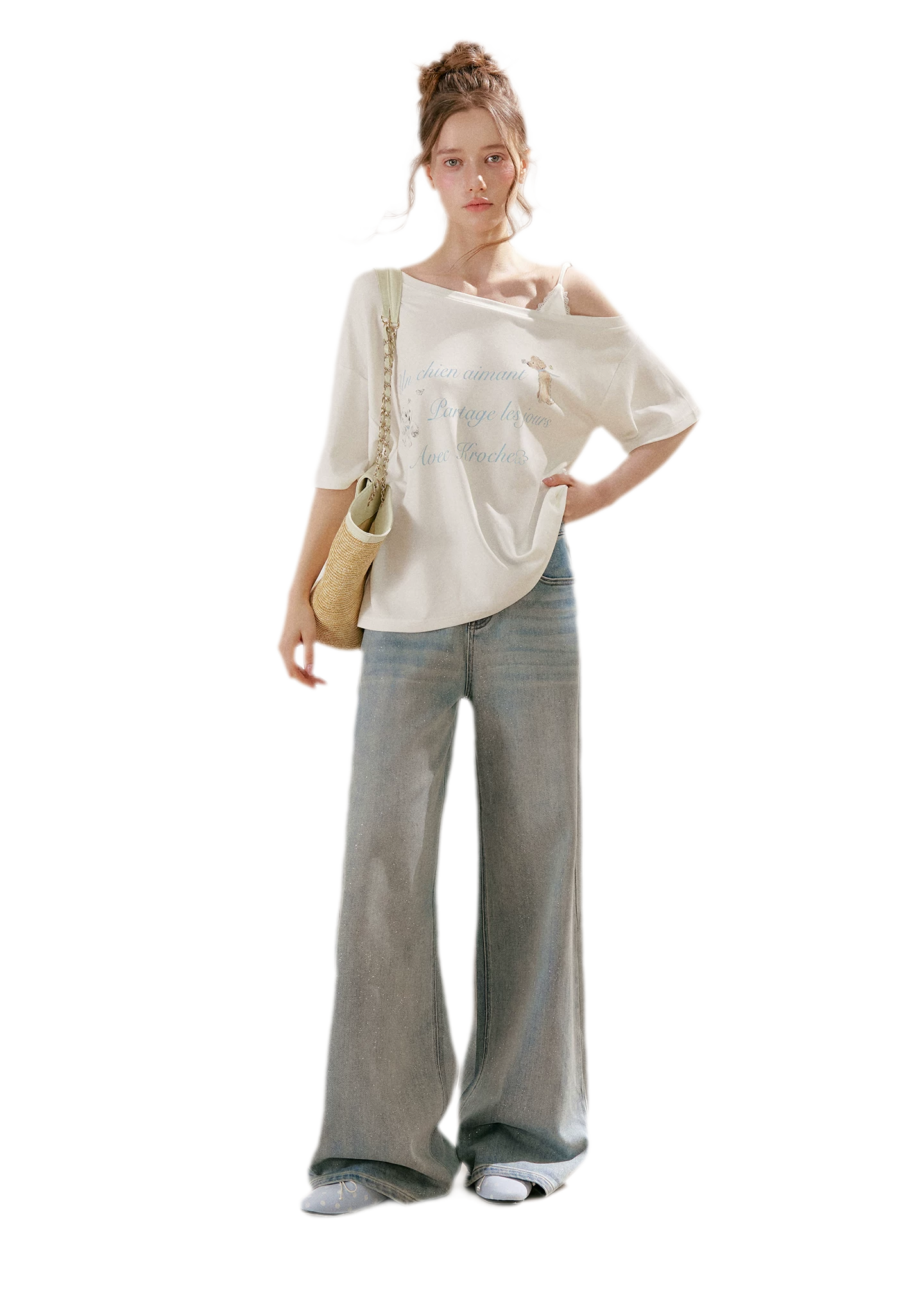 Sparkling Galaxy Wide-Leg Jeans