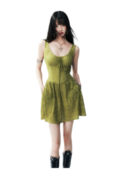 Moss Lace Waist Dress