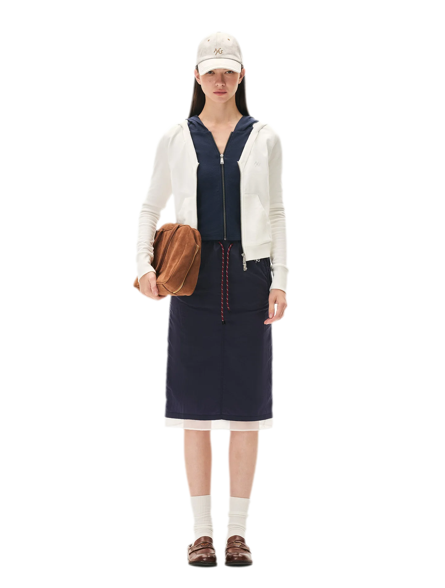 Paneled Faux-Two-Piece Hooded Sweatshirt