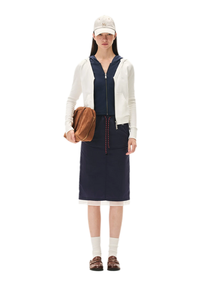 Paneled Faux-Two-Piece Hooded Sweatshirt