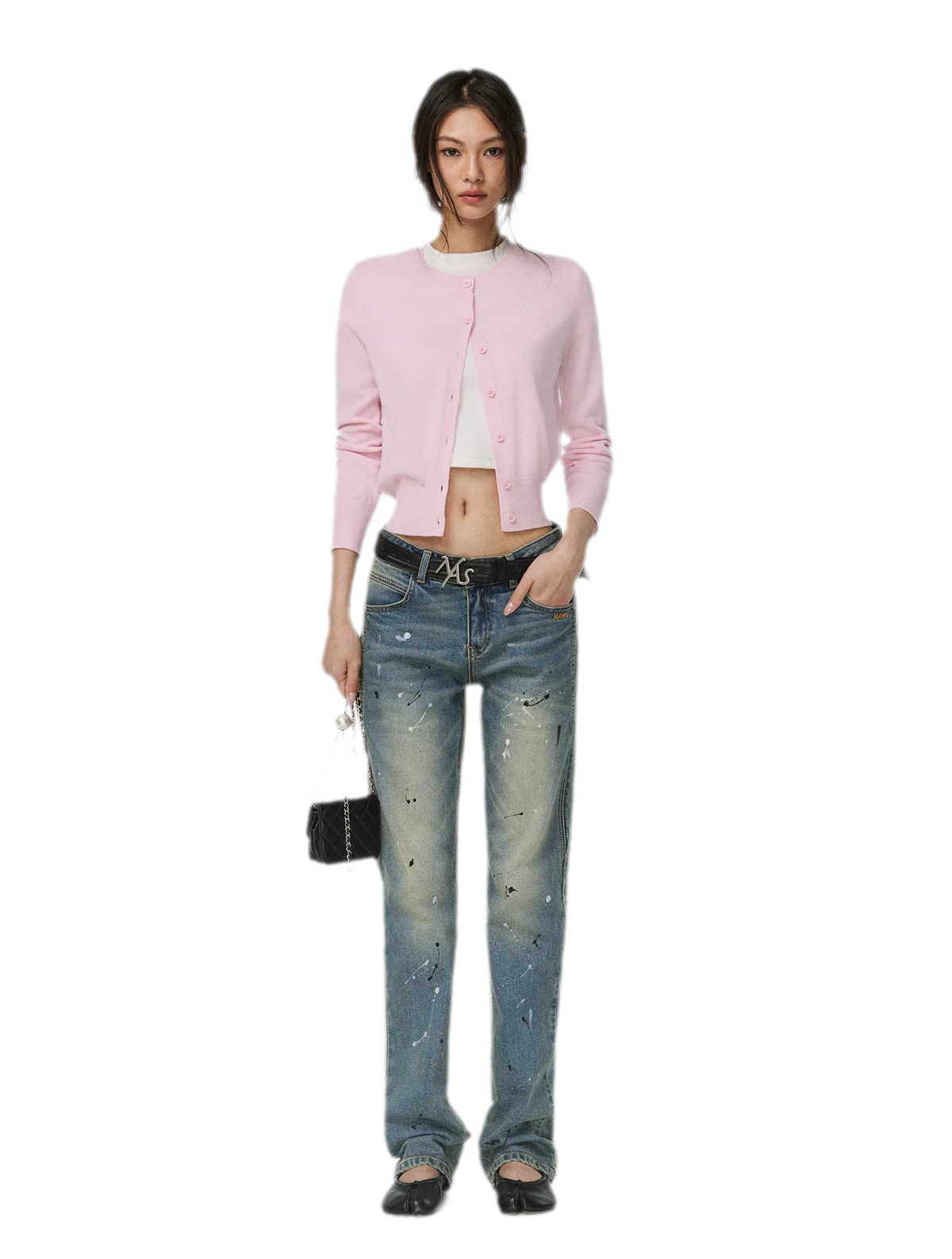 Gewaschene Distressed-Slim-Jeans