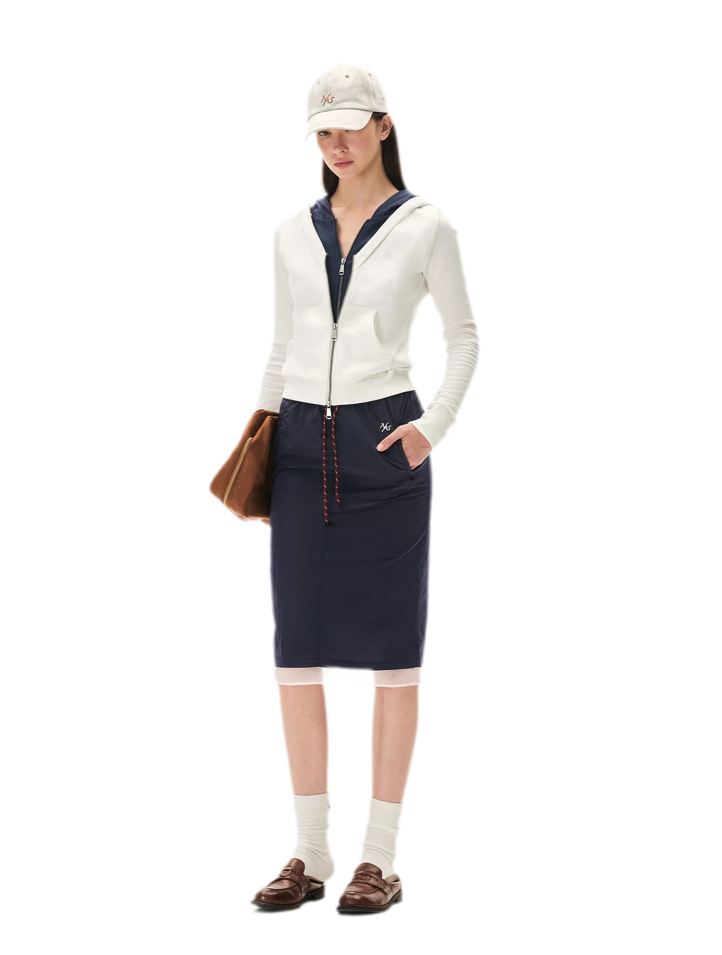 Paneled Faux-Two-Piece Hooded Sweatshirt