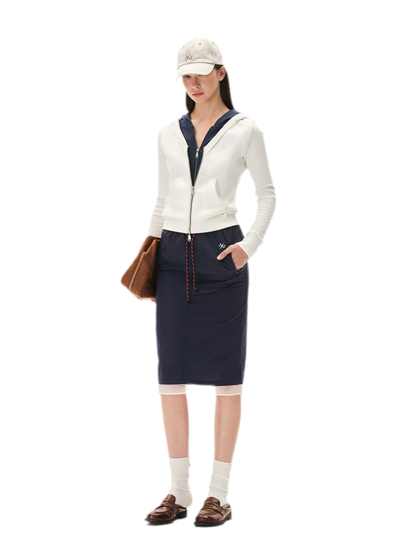 Paneled Faux-Two-Piece Hooded Sweatshirt