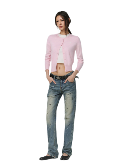 Gewaschene Distressed-Slim-Jeans